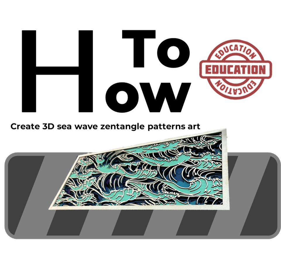 # How to Create 3D Sea Wave Zentangle Patterns Art